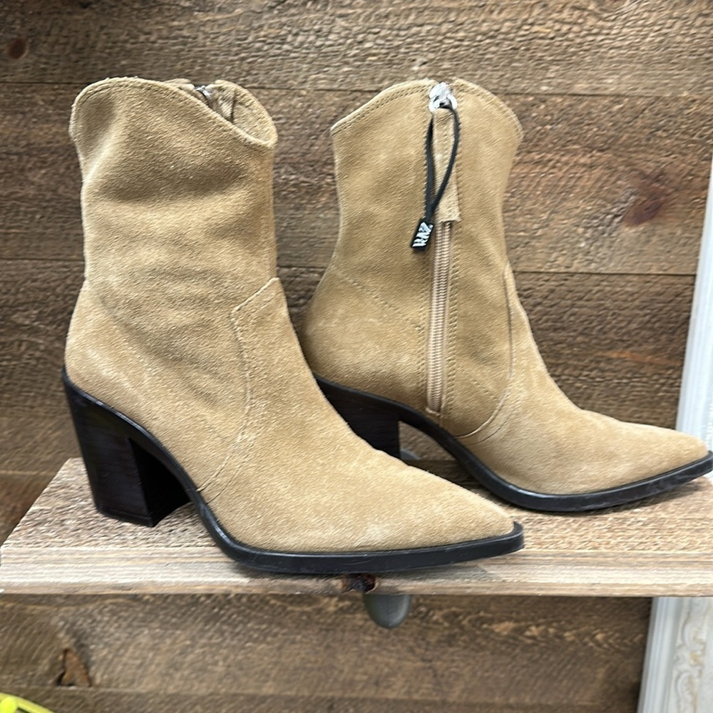 ZARA HEELED COWBOY ANKLE BOOTS Size 6 - Picture 3 of 10